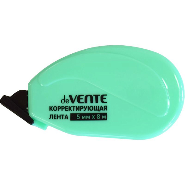 Корректир. лента 5мм х 8м "deVENTE. Pastel" непрозрачный бирюзовый корпус, фронтальный аппликатор, в картонном блистере