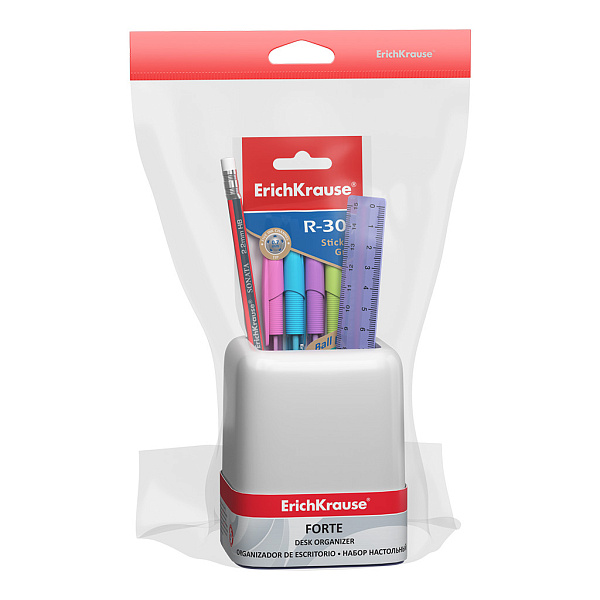 Набор настольный ErichKrause® Forte, Pastel, белый с фиолетовой вставкой
