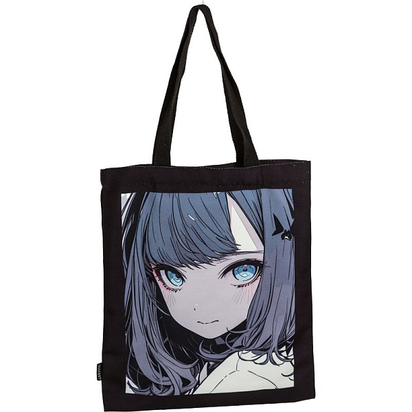 Сумка-шоппер "deVENTE. Tokyo Girls" 35х40 см, плотный полиэстер, 1 отделение на магнитной кнопке, 1 внутренний карман на молнии, с рисунком