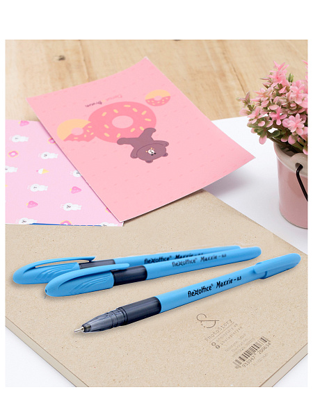 Ручка шариковая 0,5 мм Flexoffice NEON Синяя с масляными чернилами