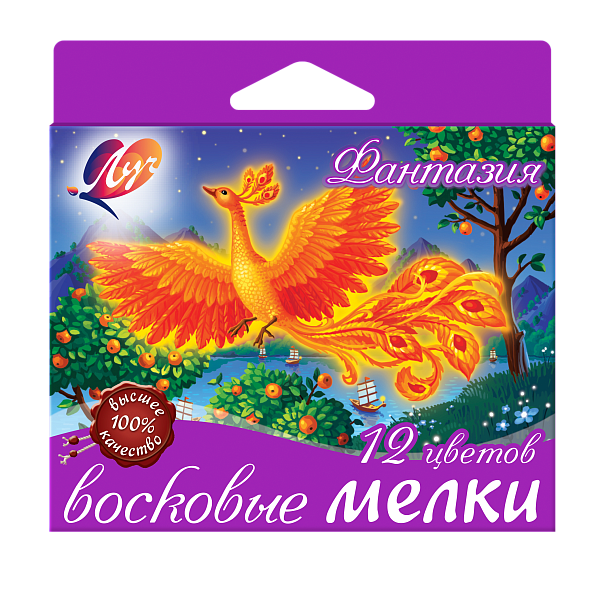 Мелки восковые на масляной основе 12 цв. Луч "Фантазия"  