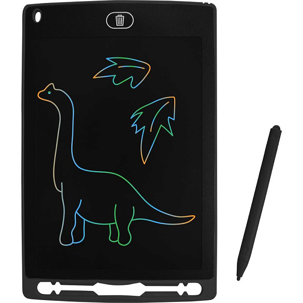 Планшет для рисования графический "deVENTE" 150x200 мм, 8,5 дюймов, со стилусом, безопасный для глаз разноцветный LCD экран, режим "от случайного стирания", черный, индивидуальная упаковка
