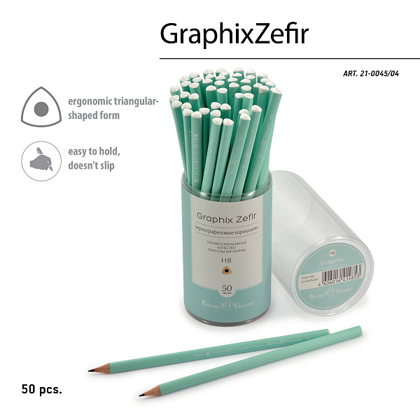 Карандаш ч/г НВ "Graphix Zefir" МЯТНЫЙ  