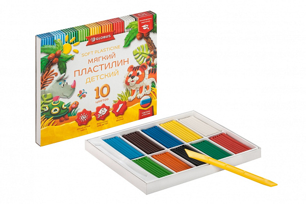 Пластилин 10 цв. детский повышенной мягкости
