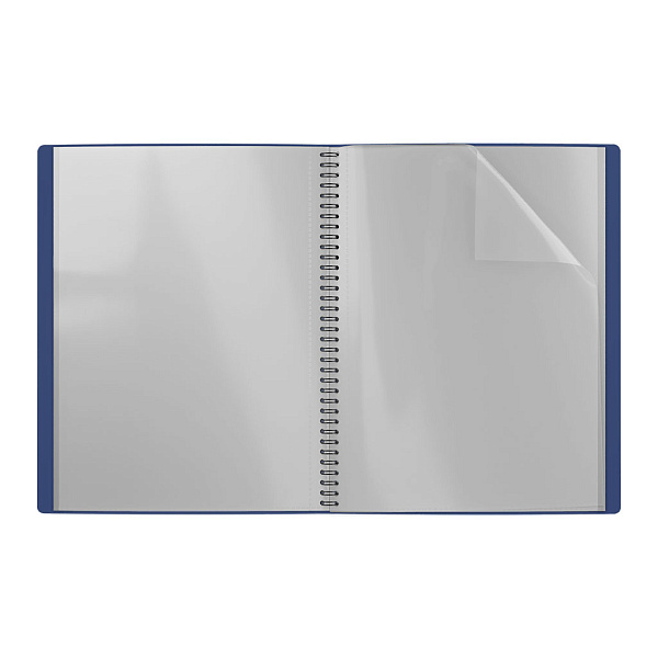 Папка файловая пластиковая на спирали ErichKrause® MEGAPOLIS, c 20 карманами, A4, синий (в пакете по 4 шт.)