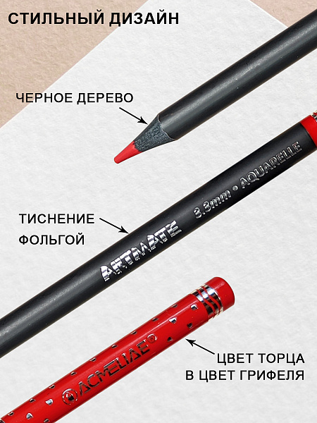 Карандаши 24 цв. акварельные ACMELIAE Blackwood +кисточка, металл футляр