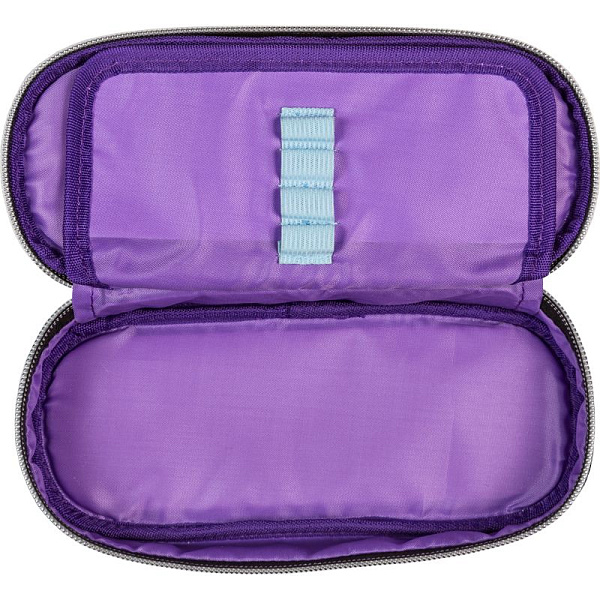 Пенал "deVENTE. City Girl" 210x80мм овальный для 50 пр.на молнии с внутренним органайзером-створкой, текстильный с каучуковой аппликацией, 