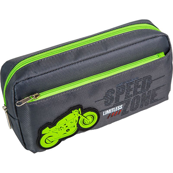Пенал "deVENTE. Speed Race" 21x9x6 см, прямоуг.для 60 пр.текстильный, на молнии, наружный объемный карман на молнии, с каучуковой аппликацией