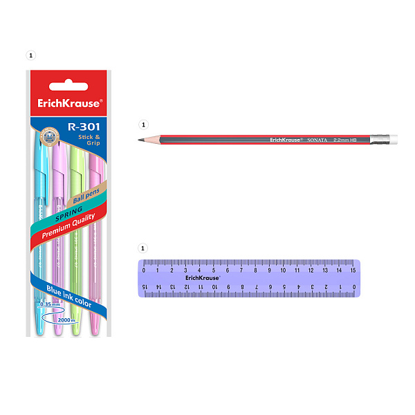 Набор настольный ErichKrause® Forte, Pastel, белый с фиолетовой вставкой