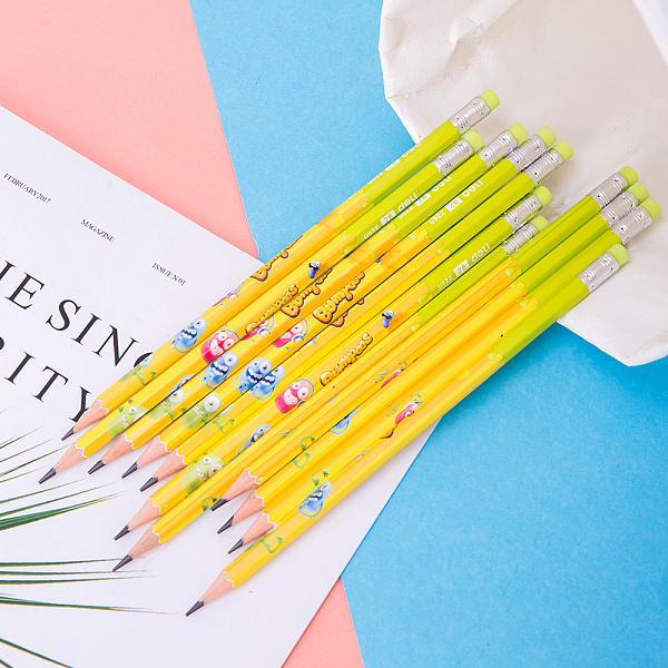 Карандаш ч/г 2B с ластиком Deli Bumpees тополь, рисунок коробка с европодвесом