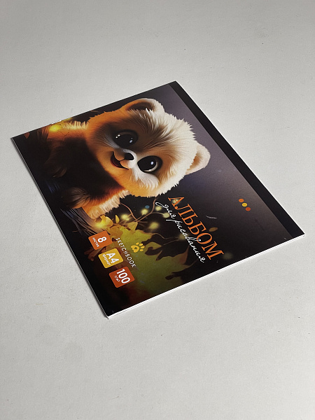 Альбом для рисования А4, 8 листов, на скрепке, обложка мелованная бумага 120г/м, блок офсет 100г/м