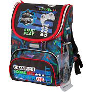 Ранец "deVENTE. Mini. Game" школьный жесткий 35x26x20 см, вес 800 г, 1 отделение на замке с карманом для учебников, 1 передний карман на молнии, 2 боковых кармана на молнии с расширением, уплотненные лямки и ортопедическая воздухопроницаемая спинка, 
