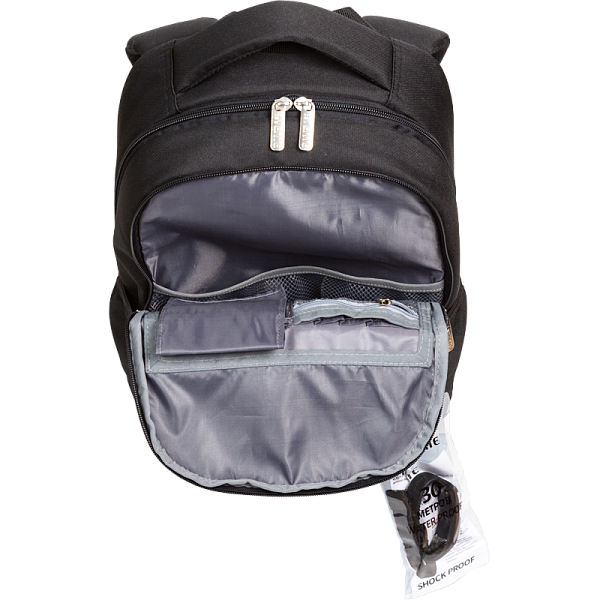 Рюкзак "deVENTE. Fit26. Fearless" школьный 39x26,5x15,5 см (18 л) 500 г, 2 отд. на молнии, одно с уплотненным отделением для ноутбука до 15 дюймов и книг и карманом для учебников, второе с органайзером, передний карман на молнии c карабином для ключе