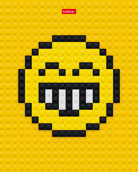 Тетрадь 48 листов в клетку "Лего-SMILE!" 60-65г/кв.м на скобе Обл. мел.картон 5 диз.в блоке скругл.углы