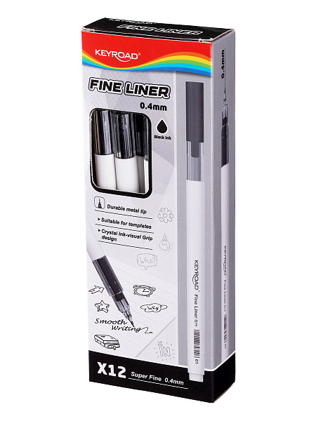 Ручка капиллярная KEYROAD Fineliner 0,4мм черная