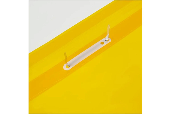 Скоросшиватель А4 с верх. прозр. листом, 140/180 мкм, желтый, Стамм