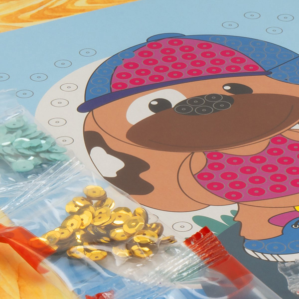 Картина из пайеток "Забавный щенок"