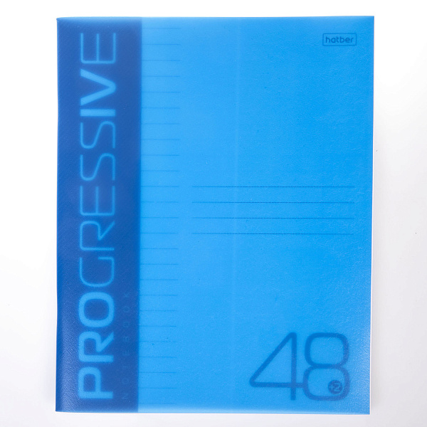 Тетрадь 48 листов в линию, пластиковая обложка "PROGRESSIVE", обложка пластиковая, 60 г/м2, синяя