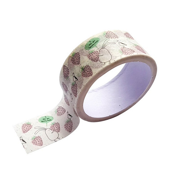 Клейкая лента декоративная Be Smart, "Bunny", круги 20 мм х 5 м, бумага Washi.