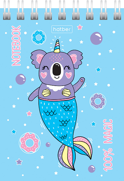 Блокнот А7 60 л. кл. на гребне "Это волшебство" Обл. мел.картон 