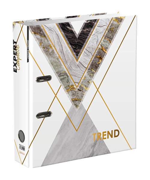Папка-регистратор 75 мм ламинир. "Expert Complete" "Wood&Stone" Trend A4 арочный механ. глянцевый мрамор