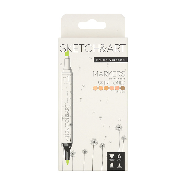 Набор скетч маркеров 6 цв. 2-х ст. "SKETCH&ART. ПОРТРЕТ"