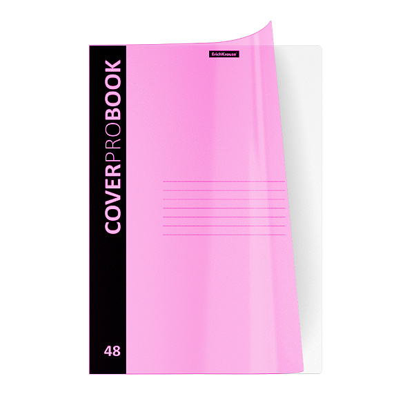 Тетрадь А4 48 л. кл. Пластиковая обложка ErichKrause CoverProBook Neon matt, розовый