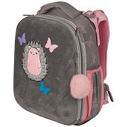 Рюкзак школьный "deVENTE. Choice. Cute Hedgehog" жесткий 38x28x16 см (17 л) вес 1000 г, 1 отд. на молнии с разделителями для учебников, 1 отделение с органайзером, 2 боковых кармана сеткой на резинке, эргономичная формоустойчивая вентилируемая спинка