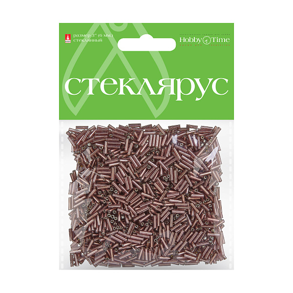 Стеклярус металлизированный, 6 мм, 60 гр, ЛИЛОВЫЙ, №12