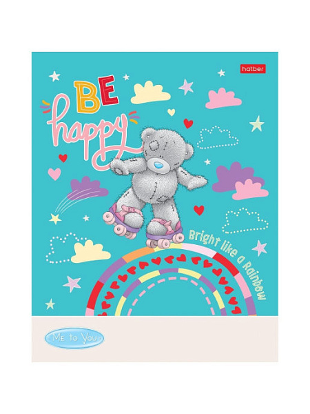 Тетрадь 12 л. лин. "MeToYou" блёстки 5 диз.в блоке скругл.углы