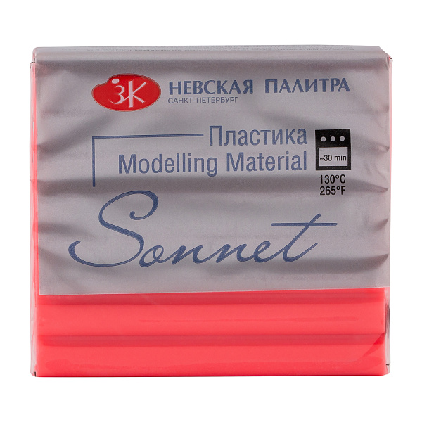Пластика Sonnet флуоресцентная,брус 56 г., красный