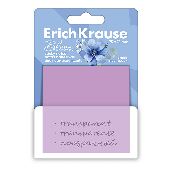 Бумага на л/п 75*75 50 л. ErichKrause Pastel Bloom, пластиковый, ассорти