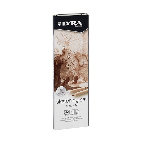 Карандаши худож. 6 цв. LYRA SKETCHING SET в метал. коробке