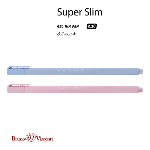 Ручка гелевая 0,28 мм "Super Slim. Zefir" ЧЕРНАЯ