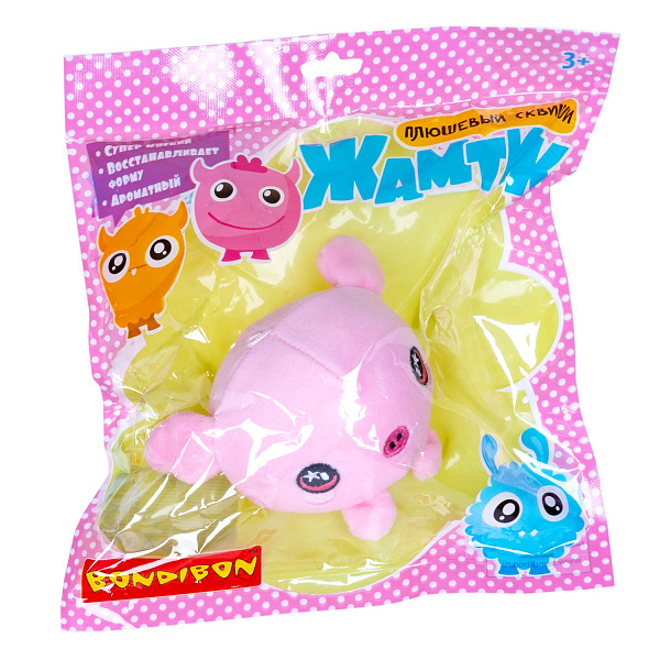 Плюшевый сквиши  Bondibon «ЖАМТИК», поросенок,  PAC 26х9х23 см
