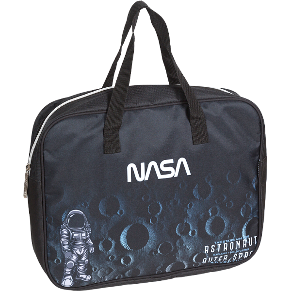 Папка для тетрадей, ИЗО и технологии "deVENTE. NASA" A4 (36x28x8 см) с расширением 8 см, плотный износостойкий полиэстер с водоотталкивающей пропиткой, с каучуковой аппликацией, на молнии сверху, каучуковая аппликация, с внутренним карманом, с подкла