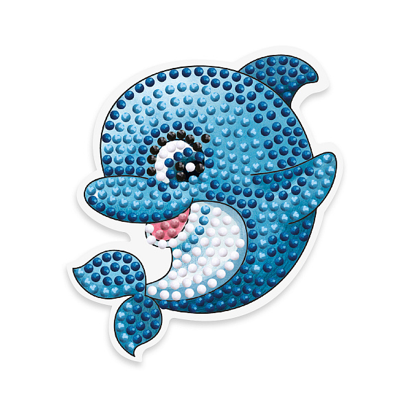 Алмазная мозаика  "ФРЕЯ" магнит "Дельфин" 8 х 9.5 см