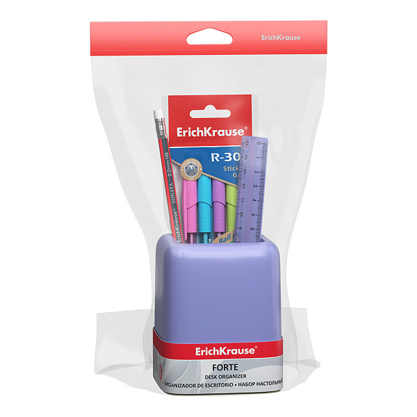 Набор настольный ErichKrause® Forte, Pastel, фиолетовый с желтой вставкой