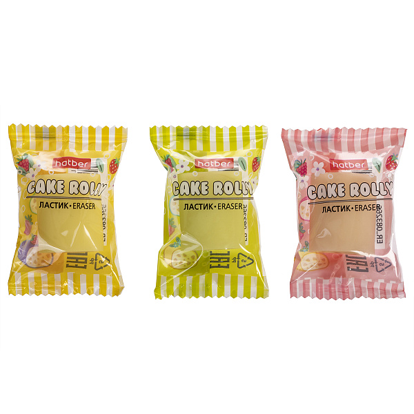 Ластик Hatber "Cake Rolly", PVC , ассорти