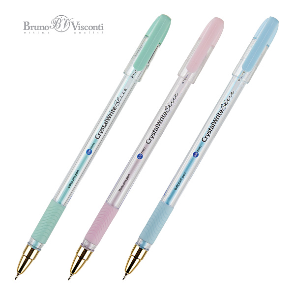 РУЧКА "CrystalWrite.Zefir" ШАРИКОВАЯ, 0.38 ММ, СИНЯЯ (3 цвета корпуса) (10228020/180225/5024104 /3,КИТАЙ)