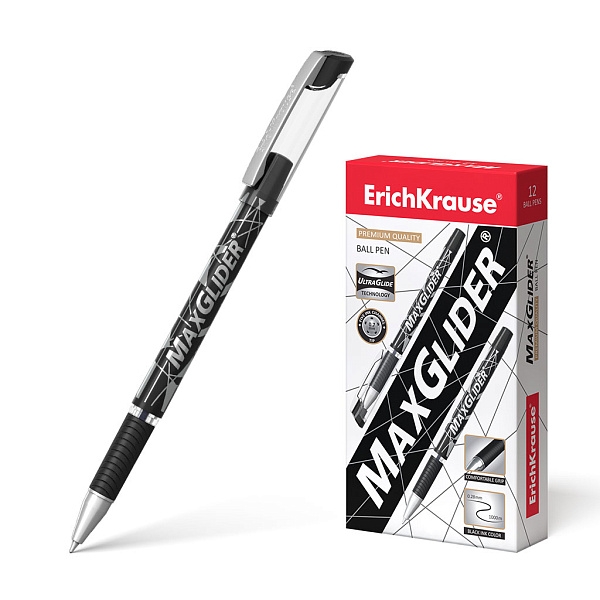 Ручка шариковая ErichKrause® MaxGlider®, Ultra Glide Technology, чёрная