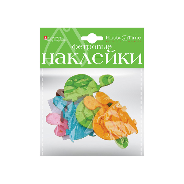 Декоративные наклейки из фетра НАБОР № 22 "ЗВЕРУШКИ", 4 вида