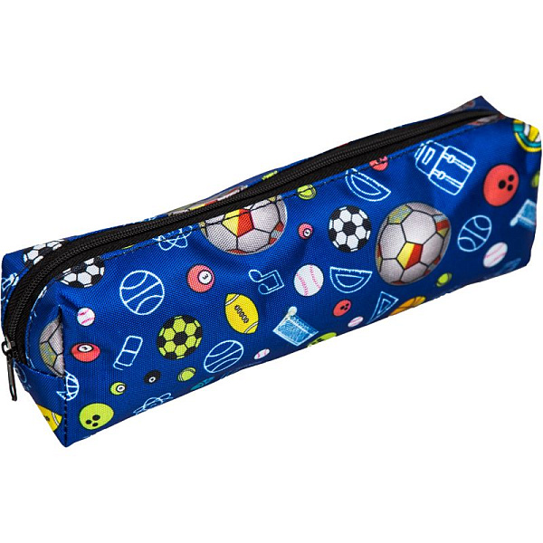 Пенал "Attomex. School Boy" 20x7x3,5 см, прямоугольный для 50 предметов, на молнии, текстильный с рисунком, ассорти 3 дизайна