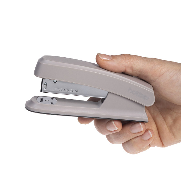 Степлер №24/6,26/6 на 20 листов Hatber "Mist", пластиковый, 100 скоб, захват 55 мм, ассорти