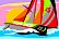 Картина по номерам для малышей ТРАНСПОРТ "Спортивный парусник"