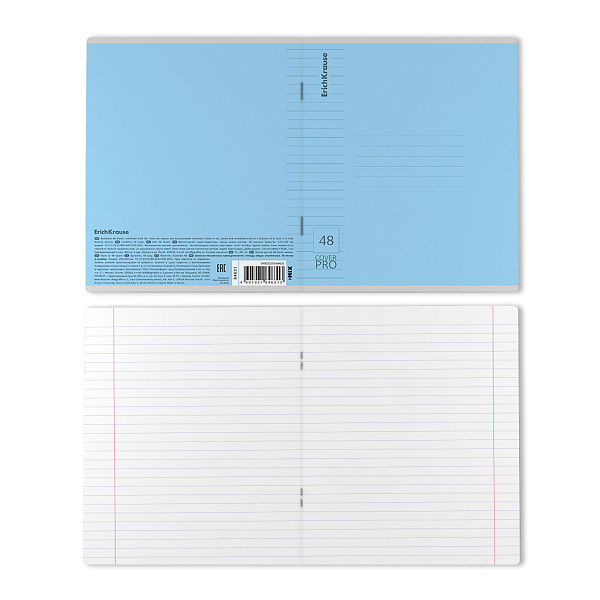 Тетрадь 48 листов в линию пластиковая обложка ErichKrause Классика CoverPrо glossy, А5+, на скобе  MIX-PACK