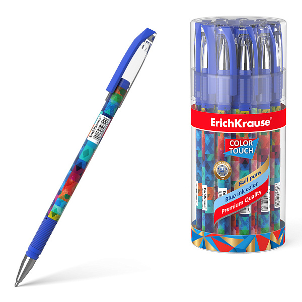 Ручка шариковая ErichKrause® ColorTouch® Patchwork, цвет чернил синий 