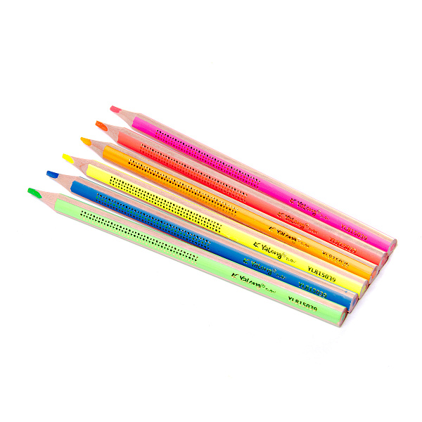 Карандаши 6 цв. Yalong Животные, JUMBO, трехгранные, деревянные,картонная упаковка, европодвес