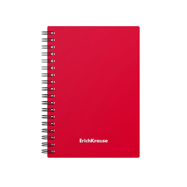 Тетрадь А6 60 л. кл. пластиковая обложка на спирали ErichKrause® Classic, ассорти