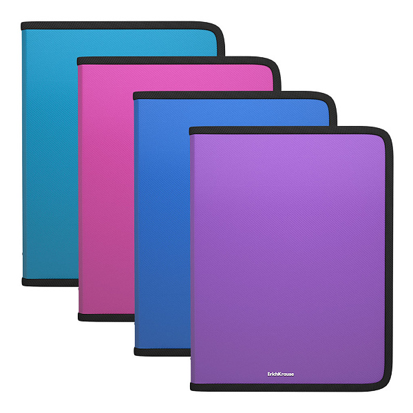 Папка для тетрадей А4 молния вокруг, ErichKrause® Diagonal Vivid, ассорти 
